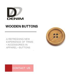 4 Holes Wooden Buttons with Rim Nickel Free Clothing Accessories