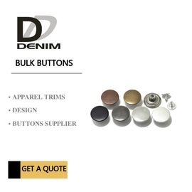 Shank Denim Metal Buttons Dull Dark Anti Copper Nickel Free With Print Logo